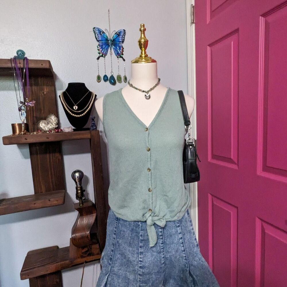 Pink-rose Women's Green Vest